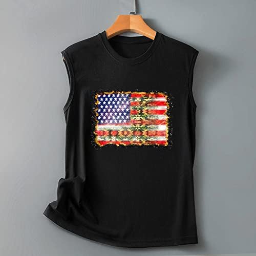 MIASHUI Основна Женска Тениска С Принтом Хартата на Америка, Тениска Без ръкав, С кръгло деколте, Без Тениска, Жилетка, Блуза,