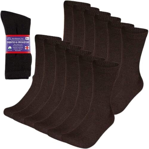 Диабет чорапи Мъжки Сверхширокие, в стила на екипажа, които са Одобрени от Лекарите Чорапи за кръвообращението, 3-12 Двойки (Размер