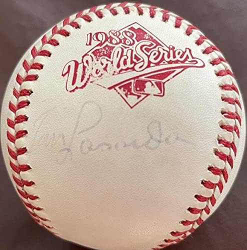 Това Lasorda Тони Ла Руса автограф авто 1988 World Series Rawlings baseball JSA - Бейзболни топки с автографи