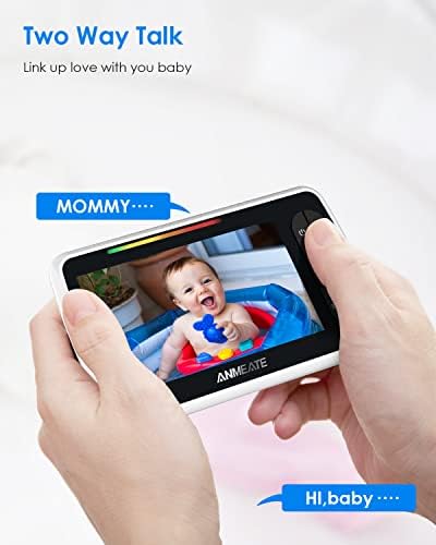 Следи бебето с камера и звук - Голям LCD дисплей с диагонал 5 инча, камера за завъртане, накланяне и мащабиране,