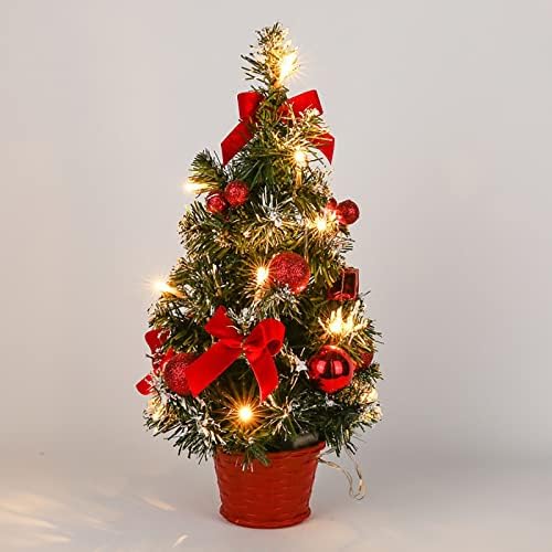 40 см Настолна Коледно Дърво Мини Борови Шишарки Изкуствена Коледна Елха за Десктоп парти Декор Коледна Топка Украса