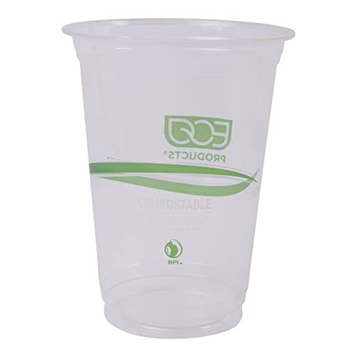 Еко-продукти ЕП-CC12-GS, Прозрачна чаша за охлаждане в зелена ивица обем 12 унции (в опаковка от 1000 броя)