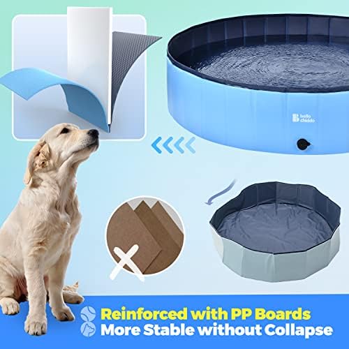 Сгъваем басейн за кучета BELLOCHIDDO - Твърд пластмасов басейн за кучета и деца, Нескользящий басейн за кучета