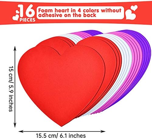376 парчета пяна дъски стикери във формата на сърца на Св. Валентин Комплект включва 360 парчета от Пъстри самозалепващи
