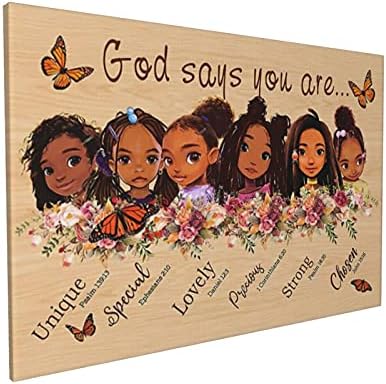 Афроамериканское Стенно Изкуство Черна Момиче на Платното за Стенен монтаж Арт Декор на Малки Черни Момичета