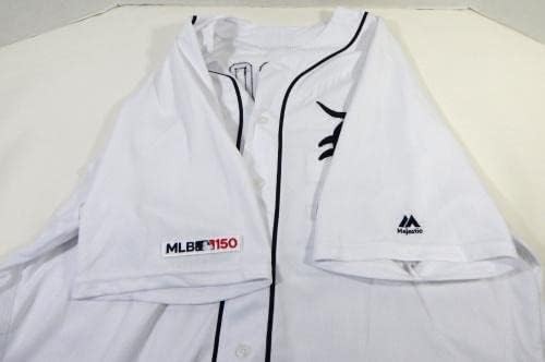 2019 Детройт Тайгърс Боби Уилсън 37 Използвана В Играта Бяла Риза MLB 150 Пластир 50 28 - Използваните В играта Тениски