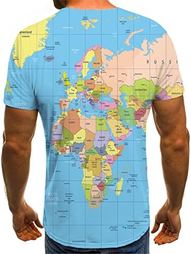 KYKU Мъжки Карта на Света Риза Глобус Костюм С Принтом Земята География Подаръци за Възрастни