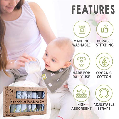 Комплект за сувенири с орнаменти във формата за печат на детската ръка и Слюнявчиков от органични бебешки кърпи - Комплект