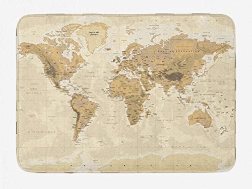 Карта В Ретро Стил Карта на Стария свят По Континенти Държава Националния Океана на Града Атлас Входни Изтривалки Постелки