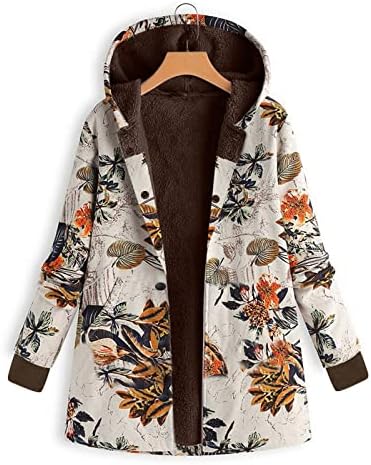 Гъст Пушистое палто с цип за по-Големи размери, Дамски Яке с дълги ръкави и Цветисти Принтом, Палта на лигавицата