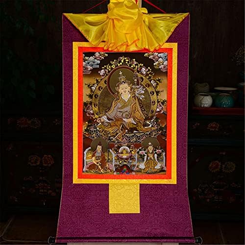 Гандханра Три Форми на Гуру Ринпоче, Падмасамбхава, който е Роден в Лотосе, Тибетское Изкуство Тханка Живописта, Будистка Брокат