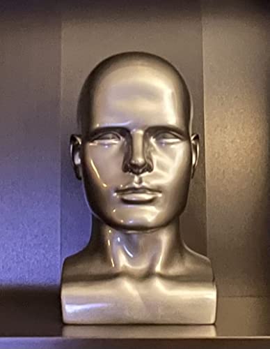 Si Fi PVC, Сребристо-Сив Мъжки Манекен Главата на Дисплея Поставка за Перука на главата Дисплей Главата Модел Мъжки Манекен