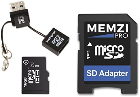 MEMZI PRO 16GB Class 10 90 MB/s. Карта памет Micro SDHC карта с адаптер за SD и баркод Micro USB за мобилни телефони