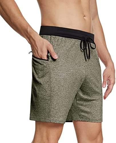 Мъжки бързо съхнещи спортни къси панталони за фитнес PEGENO с джобове