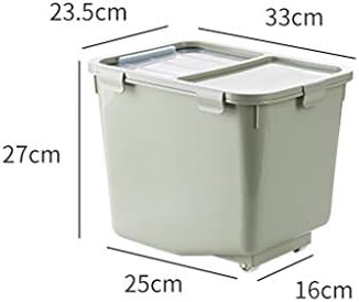 Кутия за ориз с колела DVTEL, Кухненско Кофа за Ориз, 20 кг, Пластмасова Кутия За съхранение на Ориз, Кутия за съхранение