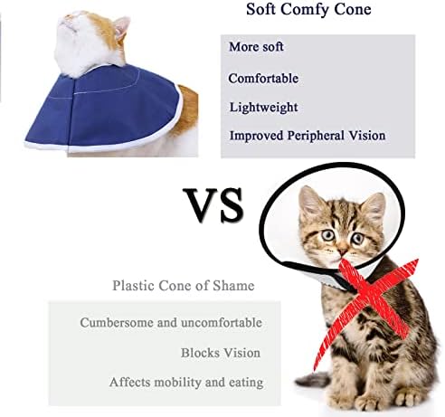 Нашийник с конус за котки от мек нетъкан материал, Регулируема Елизаветинский нашийник за възстановяване на домашен