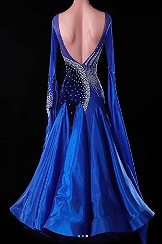 Колекция Shing - AB30 Нова Бална рокля за балните танци | Стандартно: Валс, Танго, Фокстрот - Сшитое на поръчка е Синьо, 6