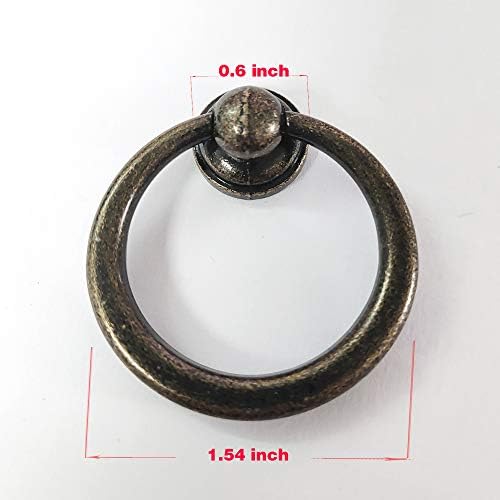 Чекмеджета NA мек пръстен в опаковка от 10 теми Старинни Дръжки за чекмеджета с един отвор и три винта и по дължина (AEM-059)