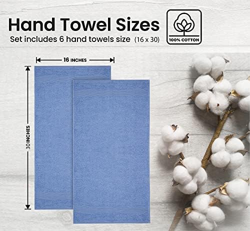 Кърпи за ръце Softolle Premium 600 GSM - Памучно семе и кърпи за ръце от памук с гребенчатым переплетением пръстените - Опаковка от 6 Луксозни кърпи за ръце - Добре абсорбиращи и