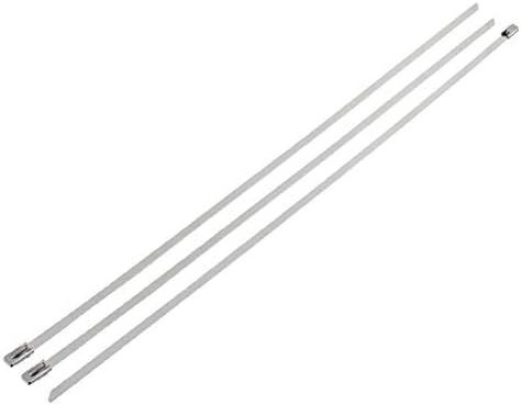 X-DREE 3шт 4,6x350 мм От Неръждаема Стомана, Метален кабел за изпускателната тръба, стяжной колан с цип (3 pezzi 4,6x350