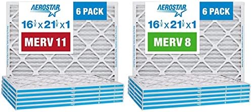 Aerostar 16 1/2 x 21 1/2 x 1 MERV 11 Плиссированный въздушен филтър, въздушен филтър пещ за променлив ток, 6
