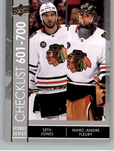 2021-22 Разширяване на горната палуба #700 Сет Джоунс /Марк-Андре Фльори Хокейна карта НХЛ Чикаго Блекхоукс