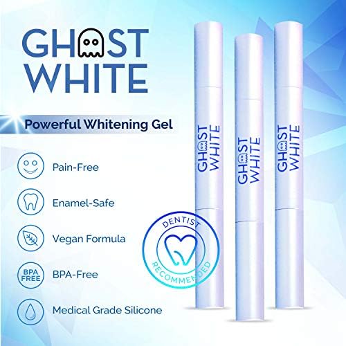 Комплект за избелване на зъбите White Ghost - Професионална led лампа за по-бели зъби, без чувствителност, включва в себе си 3-умните гел писалка за избелване на зъбите, изб?