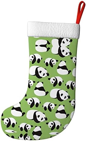 Зелен Фон Пандаперсонализированные Коледни Чорапи за Начало на Празника Декорация на Коледното парти