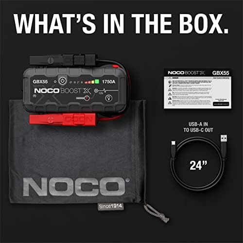 Преносим литиева стартер NOCO Boost X GBX55 1750A 12V UltraSafe, сервоусилвател на акумулатора, зарядно устройство,
