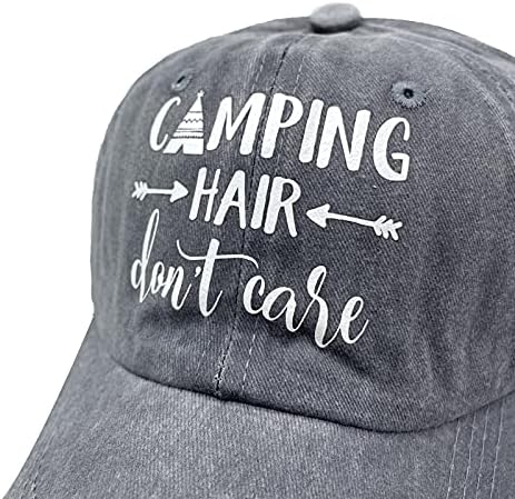 Waldeal Girls' Camping Hair Don ' t Care Шапка Регулируема Реколта Вымытая бейзболна шапка