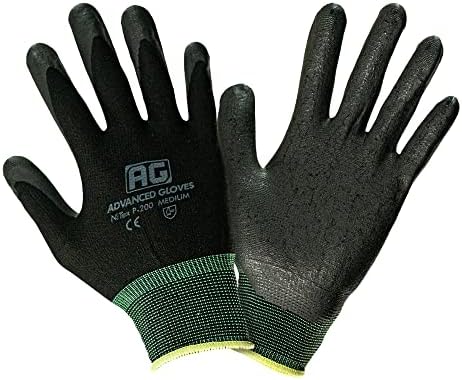 ПОДОБРЕНИ РЪКАВИЦИ – Найлонови нитриловые ръкавици NiTex P-200, дишащи ръкавици с покритие от нитриловой пяна за изолация на заснемане, Кафяви, 12 двойки, X-Large