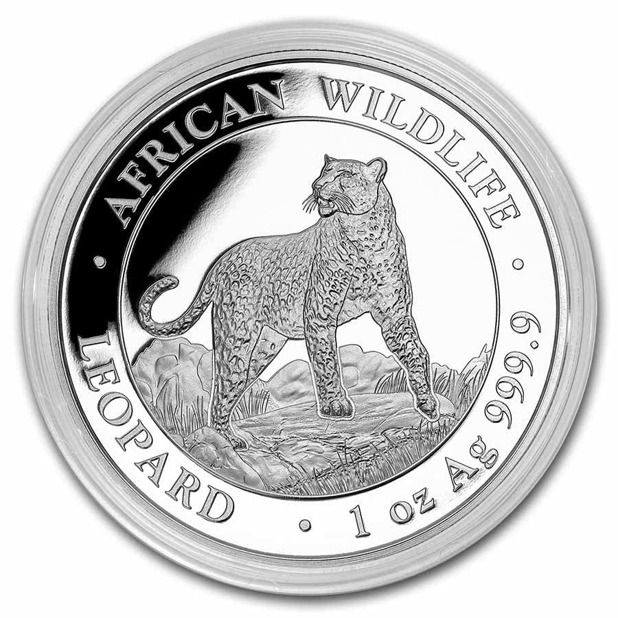 2022 Сомалия 1 унция Сребро Африканския Леопард Дивата Природа 100 Шилинга Продавачът БУ