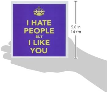 Мразя хора, но харесвам те - Поздравителна картичка, 6 x 6 инча, единичен (gc_157422_5)