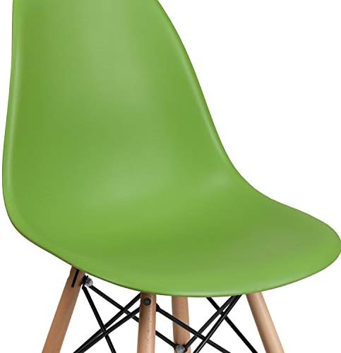 Флаш мебели Зелен пластмасов стол серия Elon с дървени крака