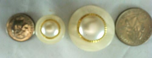 Бяла перлена пуговица със златен ръб, Комплекти за дизайн на външни модни копчета от мрамор 11 бр. ( 41 (5