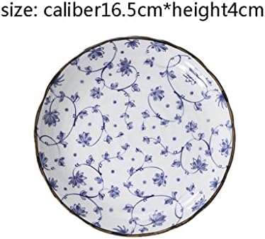 MJWDP 6,5-Инчов Реколта Японската Керамична чиния за хранене на Синьо-бялата Порцеланова Чиния, за вечеря Плодова Салата Тава за Рамена Прибори (Цвят: B размер: 6,5 инча)