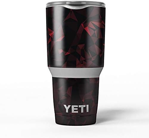 Дизайн Skinz Тъмно-Червен Геометричен комплект винил опаковки V2 - Skin Decal, Съвместим с бокалами Yeti Rambler Cooler Tumbler