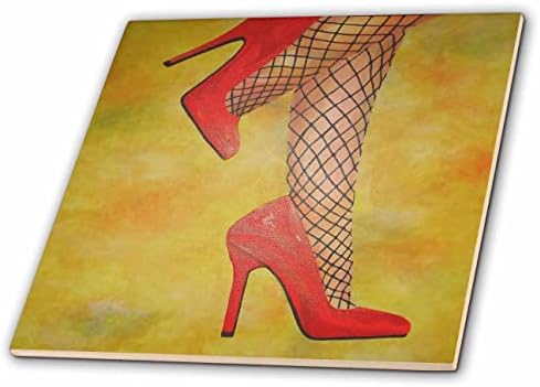 3dRose Taiche - Акрилна живопис - Модерни червени обувки, акрилна живопис - Теракот (ct-364753-7)