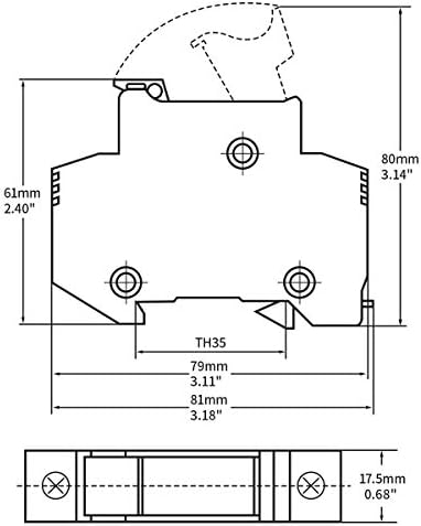 Основата на притежателя на предпазителя Baomain RT18-32 (X) 10x38 mm 32 Ампер 690 vac с монтиране на DIN-шина с 1 Полюс с Индикаторна лампа В списъка UR
