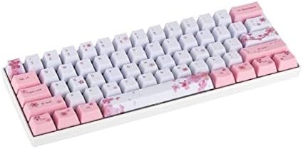 Ръчна Детска Жични клавиатура ZMX Cherry Blossom Пинк, 61 клавиша, Mini OUTEMU (GAOTE), сублимируемый при нагряване PBT Type-C,
