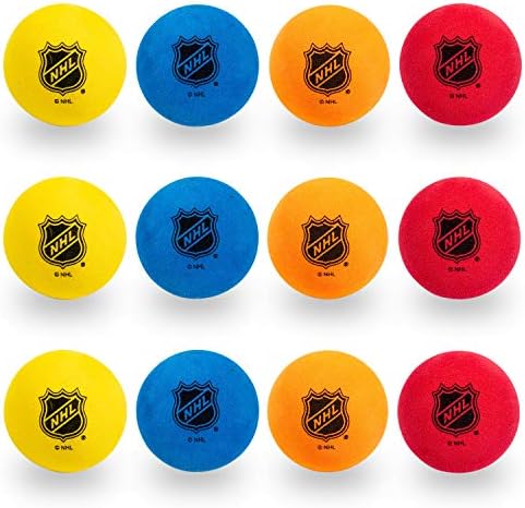 Хокей топки Franklin Sports за наколенников - Мини-Полистирен топки за хокей на лед за деца в стая - 12 мека пяна дъски по хокей на топки - Различни цветове - Чанта от съвсем ма