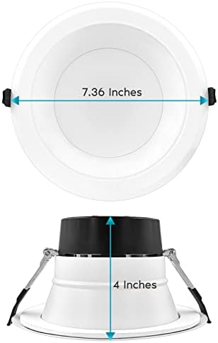 LUXRITE 6-Инчов търговска led лампа с J-Box, 15/19/24 W, 4 цвята за избор 3000 ДО 5000 К, CRI 90, 1200/1600/2000