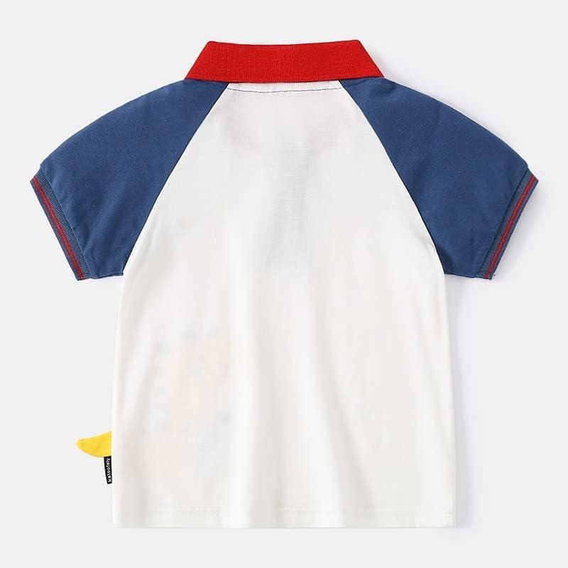 Yunfanda/Тениска-Поло с Динозавром За малки Момчета, Тениска с къс Ръкав, Блузи, Лятна Ежедневни Тениска За Малки Деца,