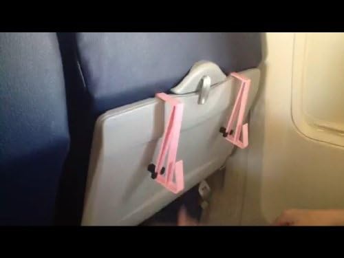AirClipZ - Пътен стойка за маса-табла в самолета, съвместима с повечето дигитални таблети и Apple iPad розов цвят