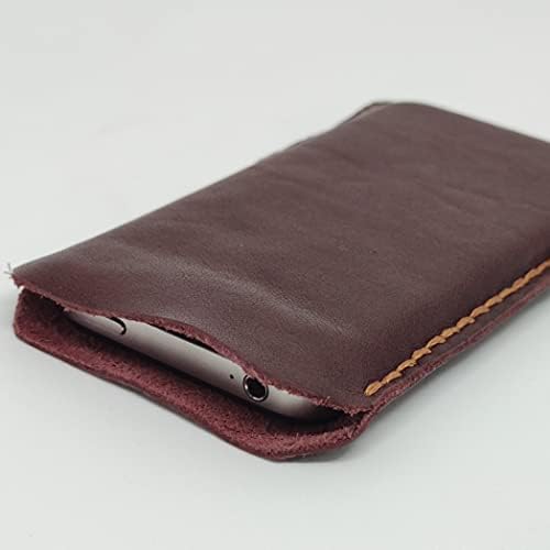 Чанта-кобур от естествена кожа за Oppo Reno2, Калъф за вашия телефон ръчна изработка от естествена кожа, Изработен