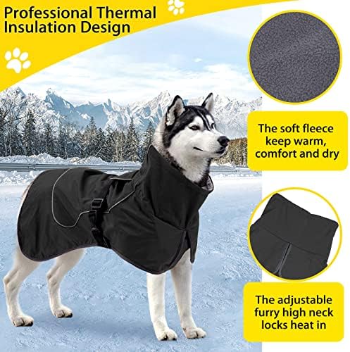 Палто за кучета, Водоустойчив Дъждобран за кучета, Светоотражающая яке за студено време с мека Руното Облицовка,