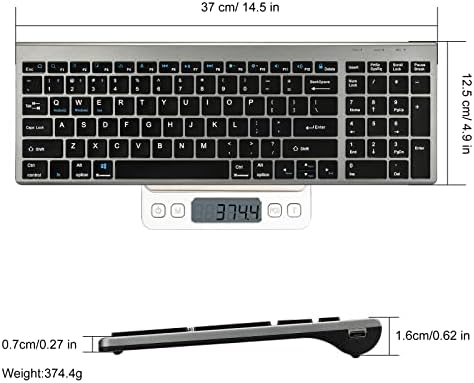 CHONCHOW Клавиатура за няколко Bluetooth устройства, Акумулаторна Тиха Безжична Bluetooth Клавиатура с Цифрова клавиатура, Стабилна Връзка Bluetooth Клавиатура за Mac, iPad Телефон, Та