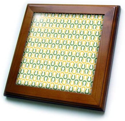 3. Поставете Плочки в рамка с хубав зелен и жълт модел с формата на подкова в Деня на Св. Патрик (ft-375340-1)