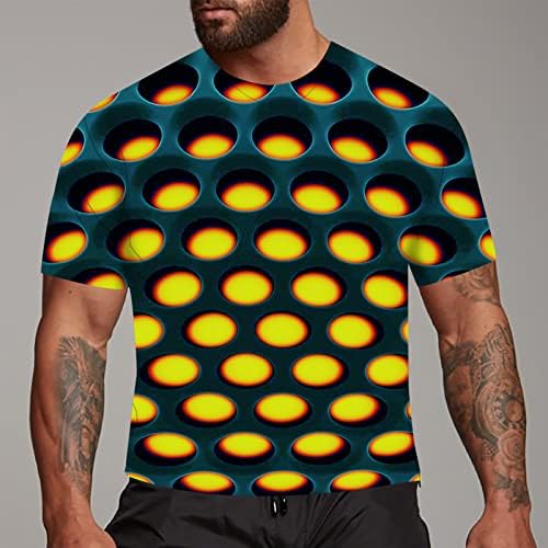 Летни ризи за плуване за мъже, мъжки тениски с 3D новост, мъжки графични забавни тениски с 3D принтом, мъжки ризи с яка-часова
