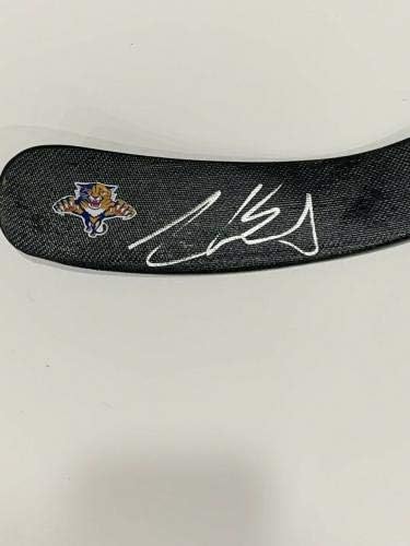 Пълен размер стика за Хокей с автограф на Аарон Экблада Флорида Пантърс Пруф - Стик за хокей в НХЛ с автограф